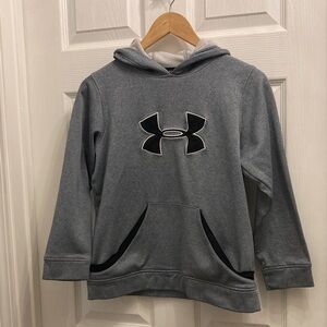 Under Armour Heather and Black pullover hoodie GUC size Youth Large
